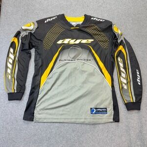 Dye Paintball Division Jersey Shirt Men's Large L Black Gray Yellow Padded 21.5"